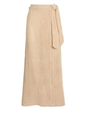 Boteh Citrine net wrap Maxi Skirt In Neutral NEW size 1